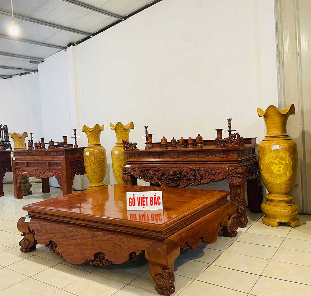 Lục bình nguyên khối gỗ Cẩm vàng KLB3007 3