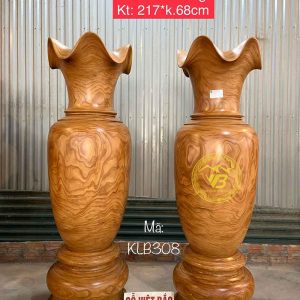Lục bình nguyên khối gỗ Cẩm vàng KLB308 1