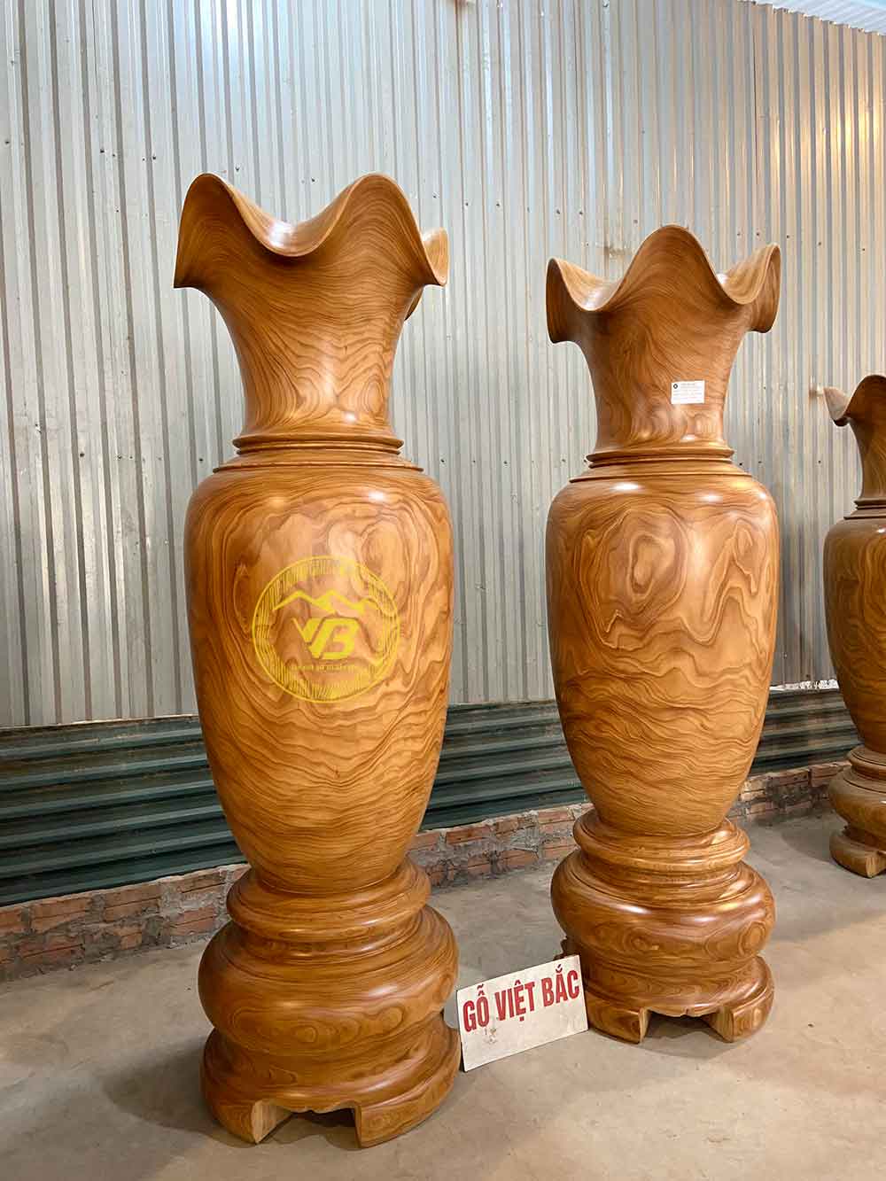Lục bình nguyên khối gỗ Cẩm vàng KLB308 2