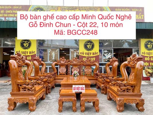 Bàn ghế cao cấp Minh Quốc Nghê gỗ Đinh Chun 1